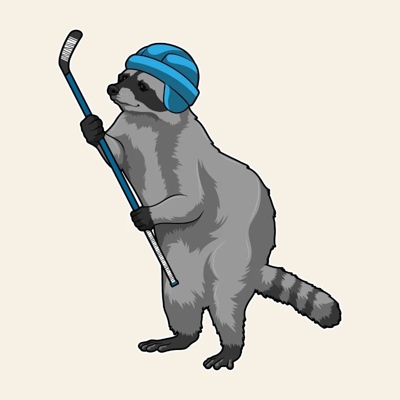 Waschbär Eishockey Eishockeyschläger