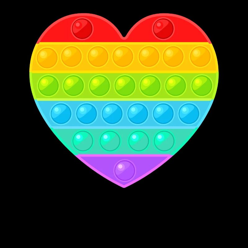 Pop It Popit Heart Arc-en-ciel coloré