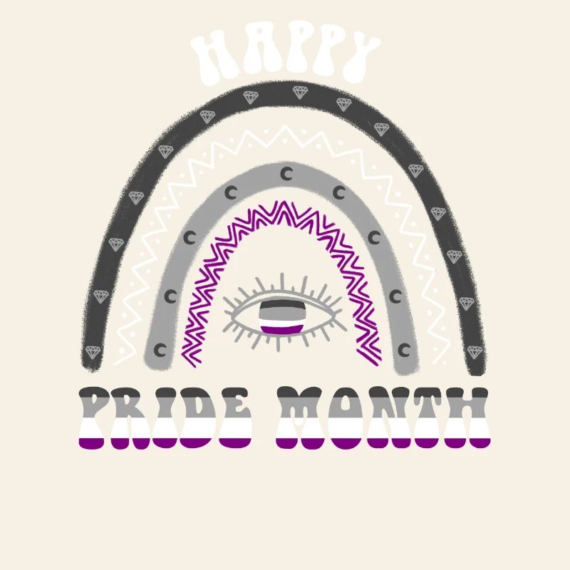 Boho Rainbow Happy Pride Month Asexual