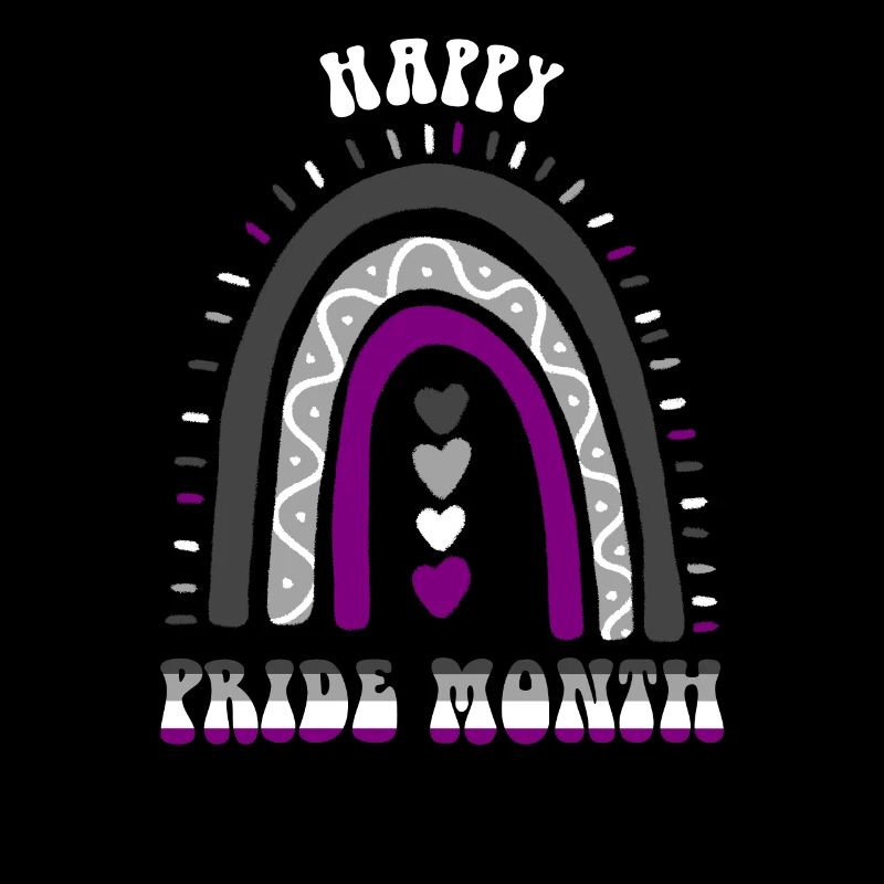Happy Pride Month Asexual Boho Rainbow