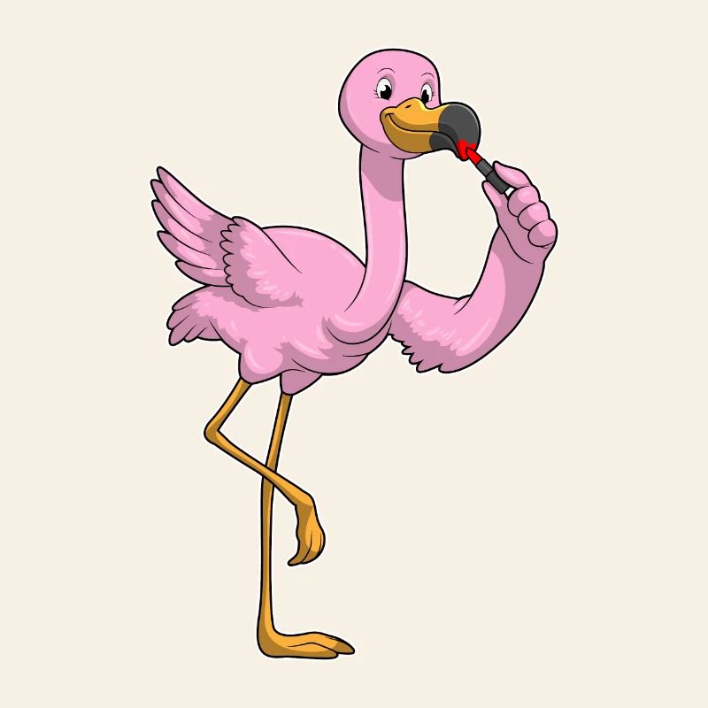 Flamingo with lipstick