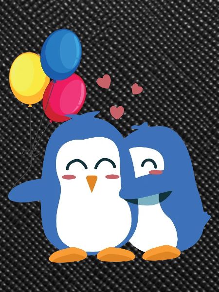 Pingouins avec ballons
