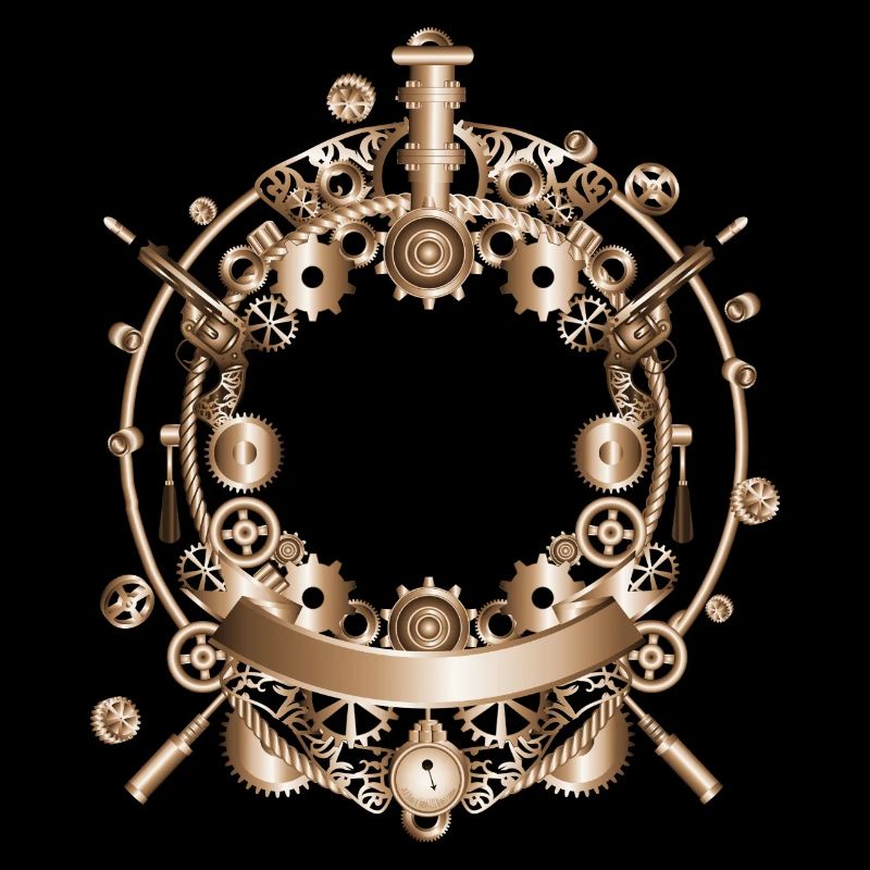 Steampunk frame in steam engine look