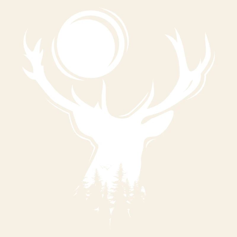 Moose Symbol Moon Deer Evening Forest Icon Graphic