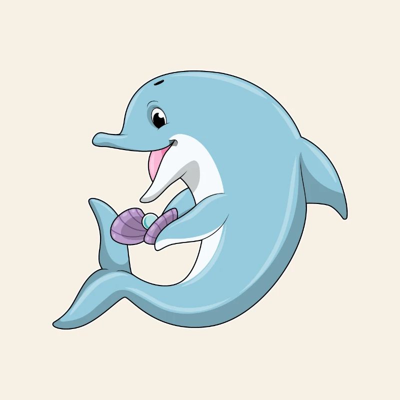 Dolphin with pearl