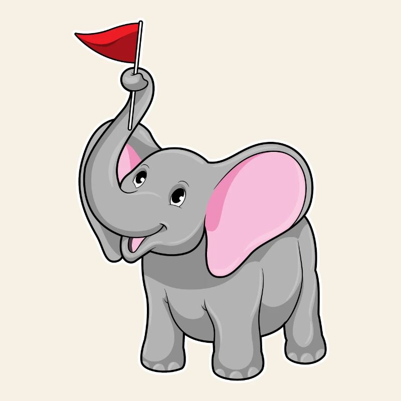 Éléphant avec drapeau