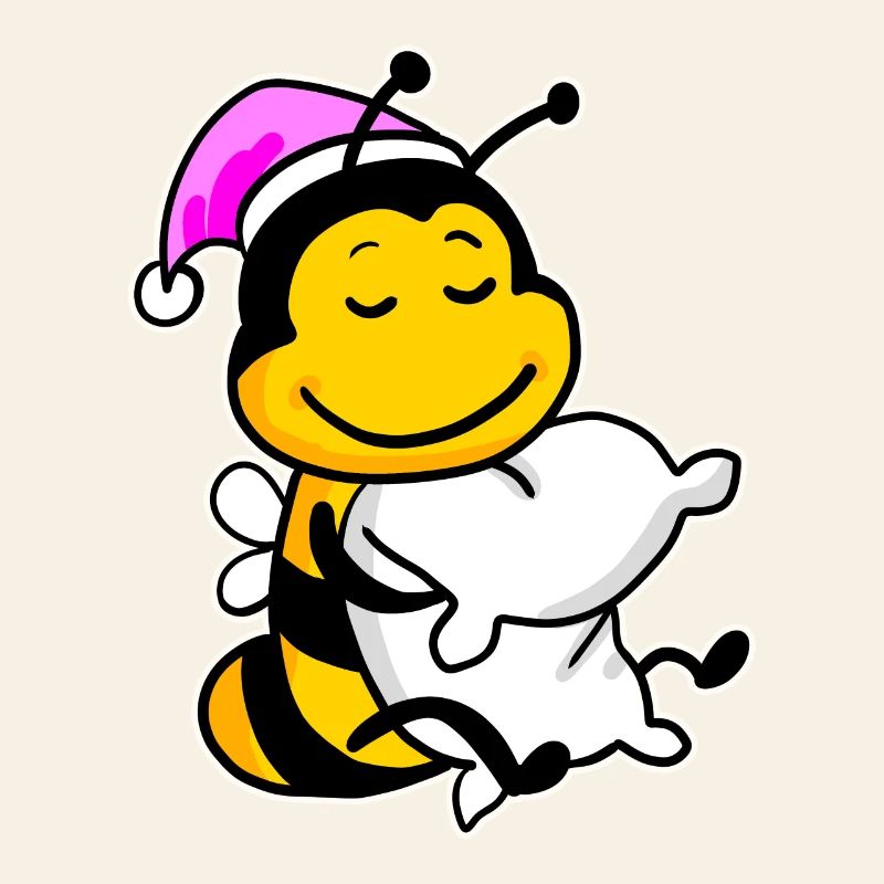 Abeille avec oreiller et bonnet de couchage