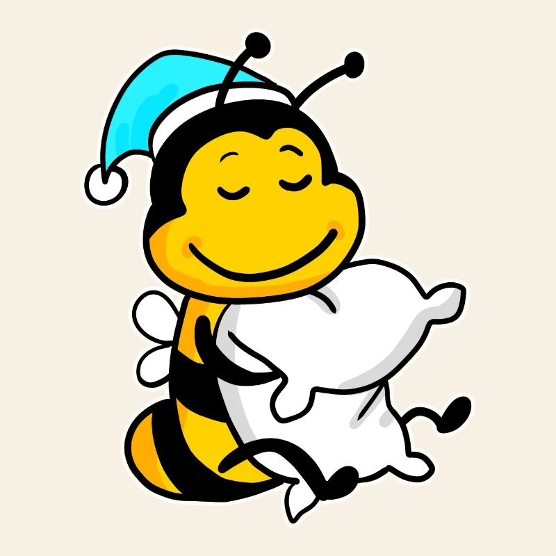 Abeille avec oreiller et bonnet de couchage