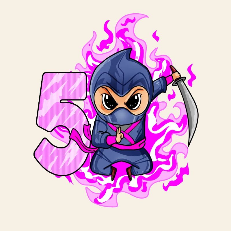 5. Geburtstag Mädchen 5 Jahre alt Ninja