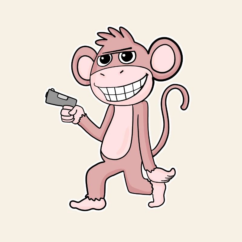 Monkey with pistol