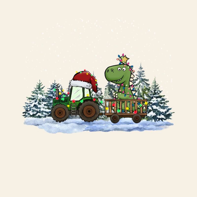 Weihnachtstraktor Tree Rex Dino Traktor Pyjama