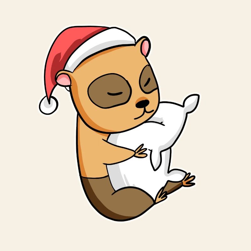 Squirrel Christmas Sleep