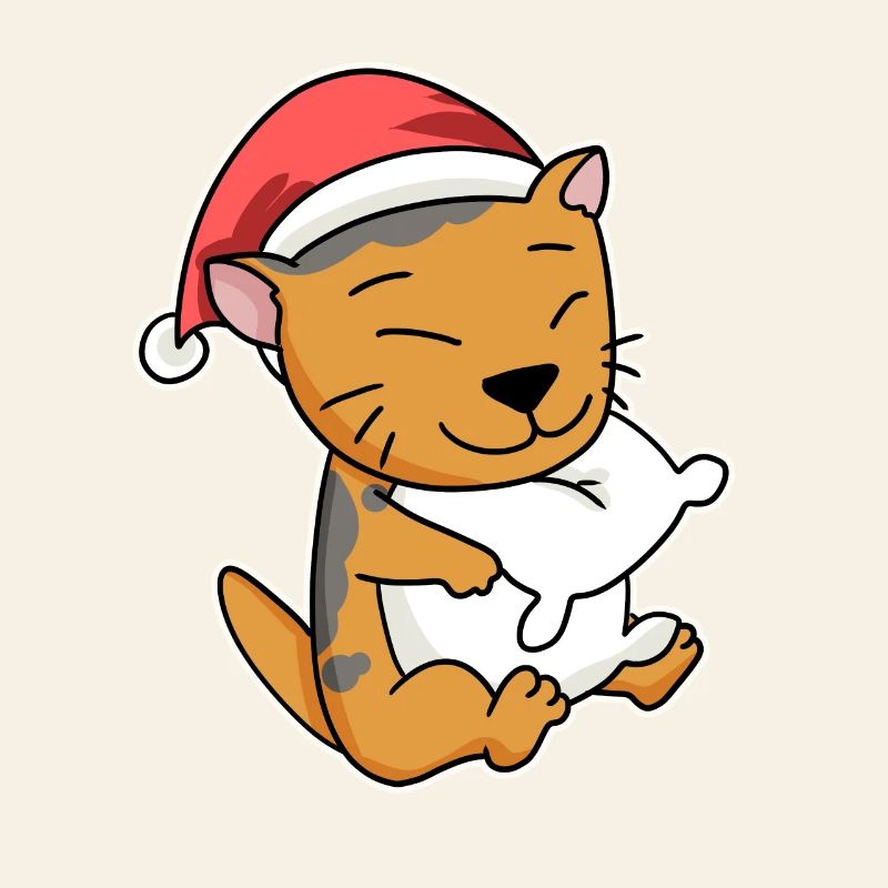 Chat écossais à oreilles pliantes Sommeil de Noël