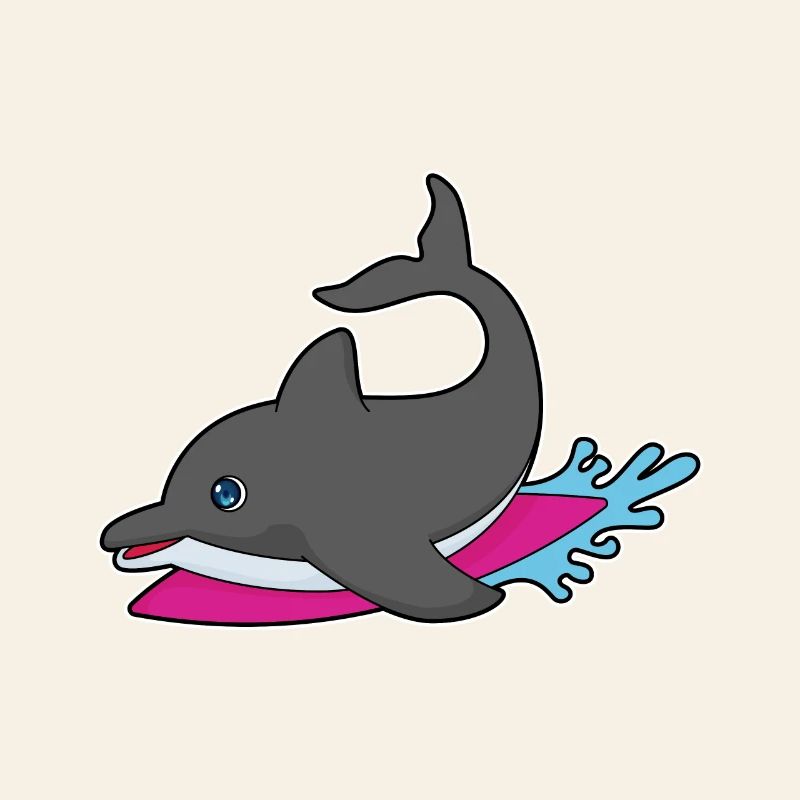 Été de surf sur planche de surf Dolphin