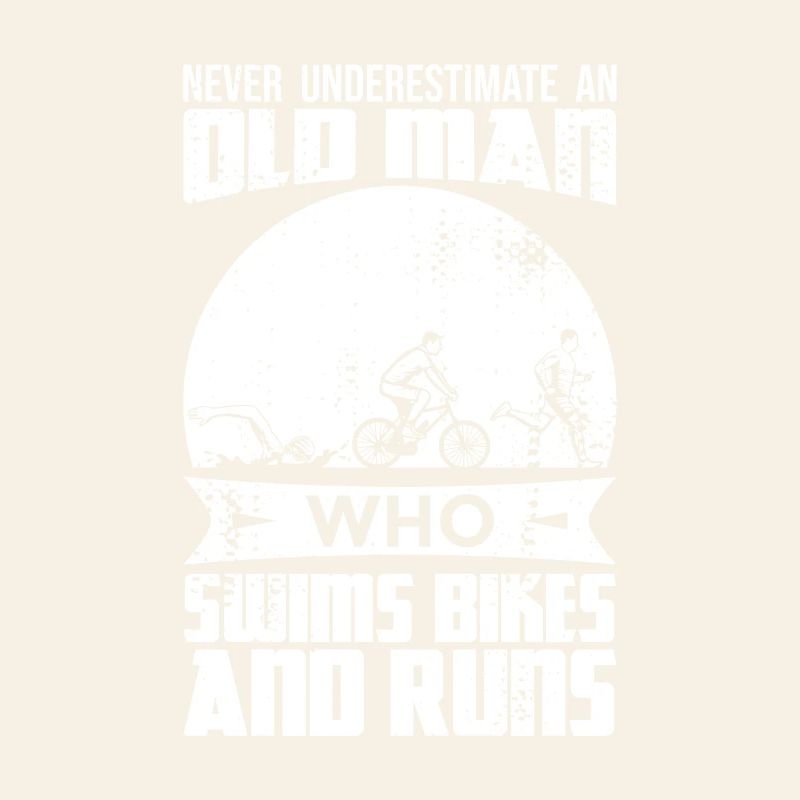Funny old man at triathlon
