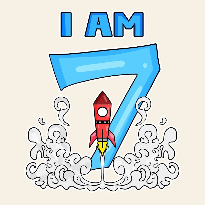 7ème anniversaire - 7 ans Jeune astronaute de fusée