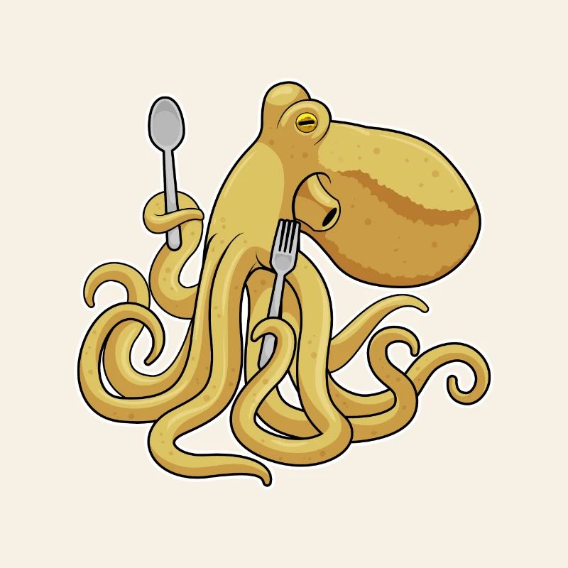 Fourchette à cuillère alimentaire Octopus