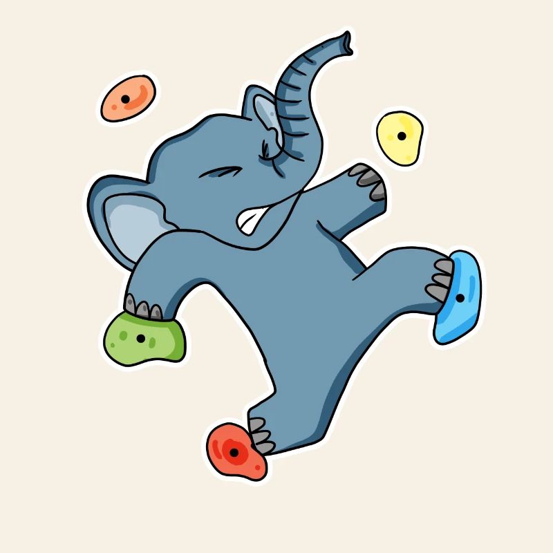 Motif éléphant grimpant