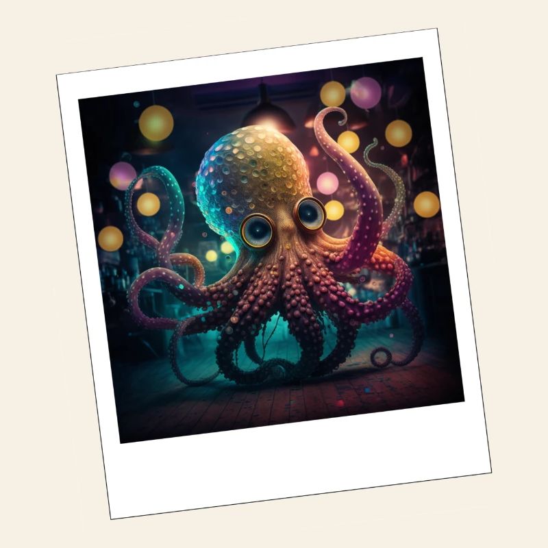 Octopus Octopus Neon dancing in the night