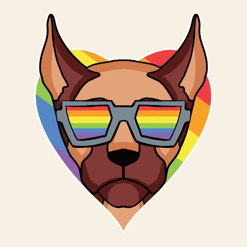 Rainbow - Dog with glasses - Great Dane