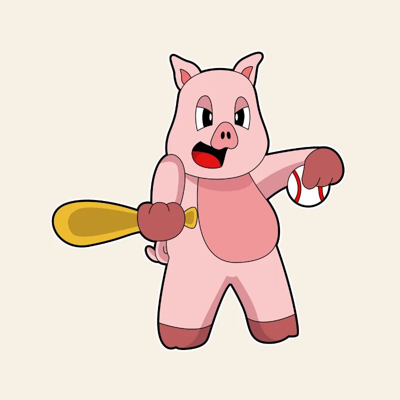Pig Baseball Baseball Bat