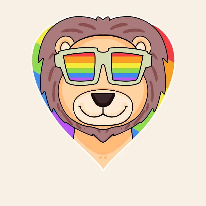 Regenbogen - Löwe mit Brille
