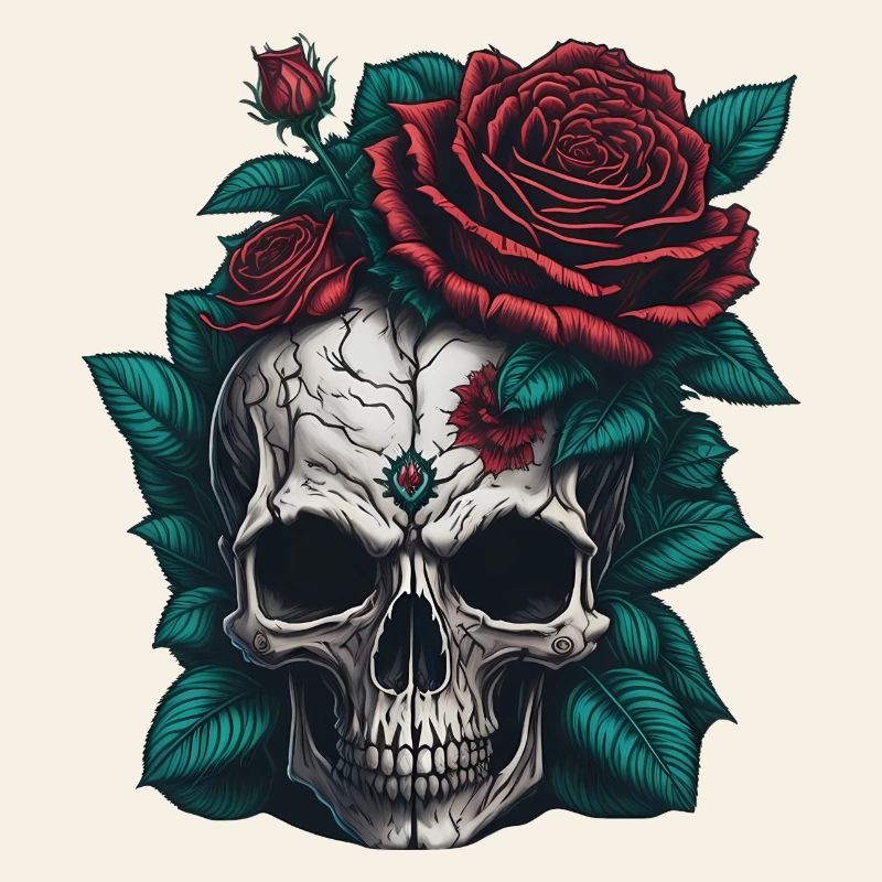 Skull with roses