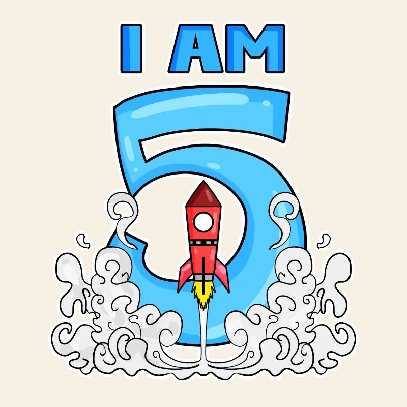 5 Birthday Boy Astronaut Rocket - cinq ans