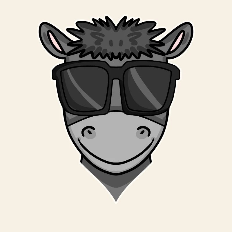 Âne cool avec des lunettes de soleil