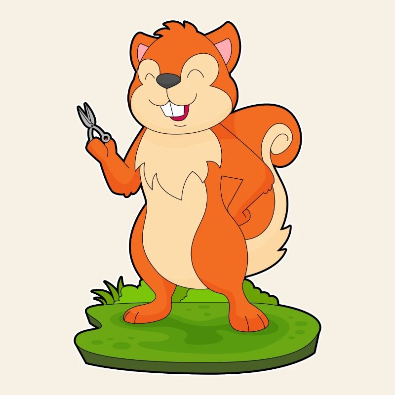 Eichhörnchen Friseur Schere