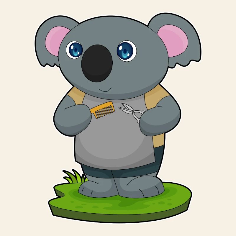 Koala Coiffeur Ciseaux Peigne