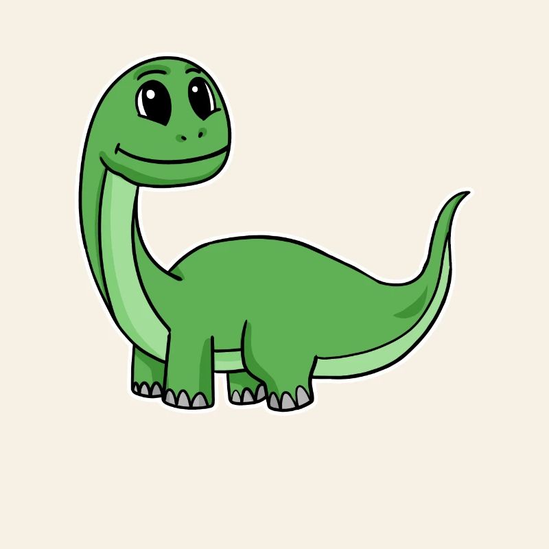 Petit dinosaure vert mignon