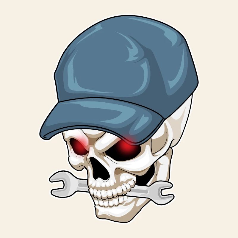Skull Mechanic Wrench Workshop