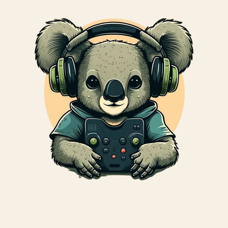 Koala bear with Walkman