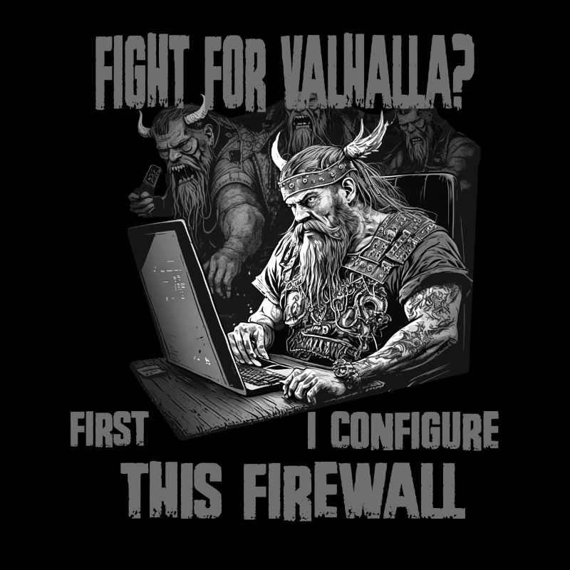 Firewall first Wikingerprogrammierer schwarz weiss