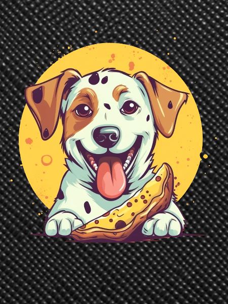 Chien avec pizza