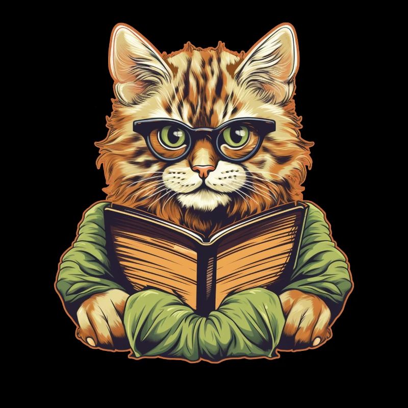 Cat with book