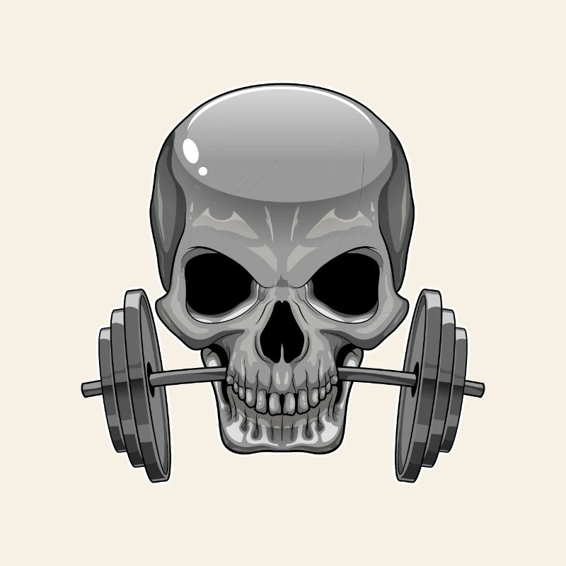 Skull Bodybuilder Barbell Bodybuilding