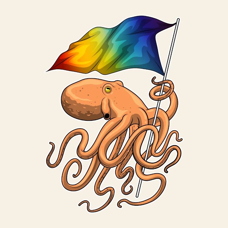 Drapeau arc-en-ciel Octopus