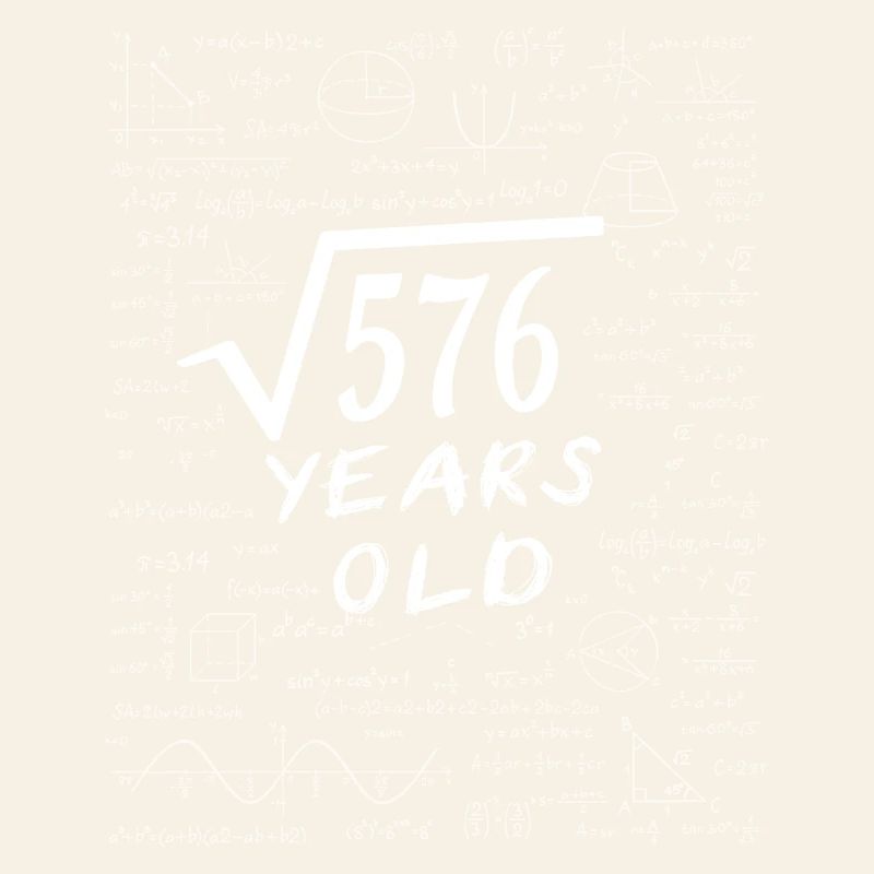24e Anniversaire 24 ans Racine carrée de 576 math