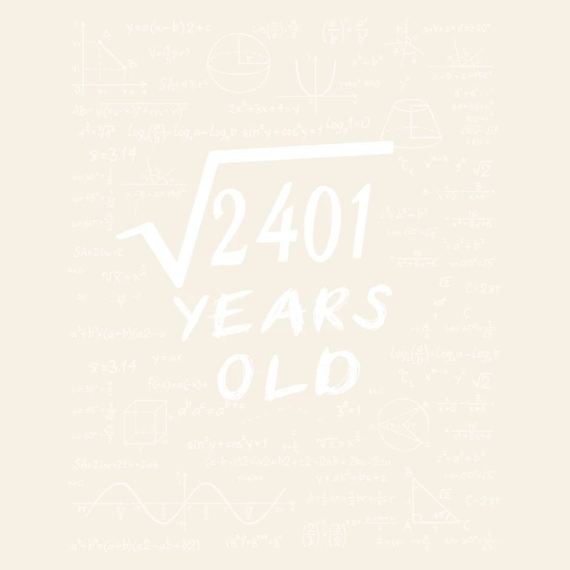 49th Birthday 49 years Square root of 2401 math