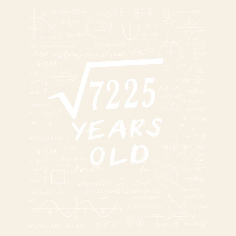 85e Anniversaire 85 ans Racine carrée de 7225 math