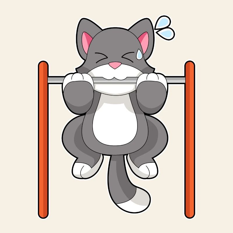 Cat Bodybuilder Pull-ups Bodybuilding