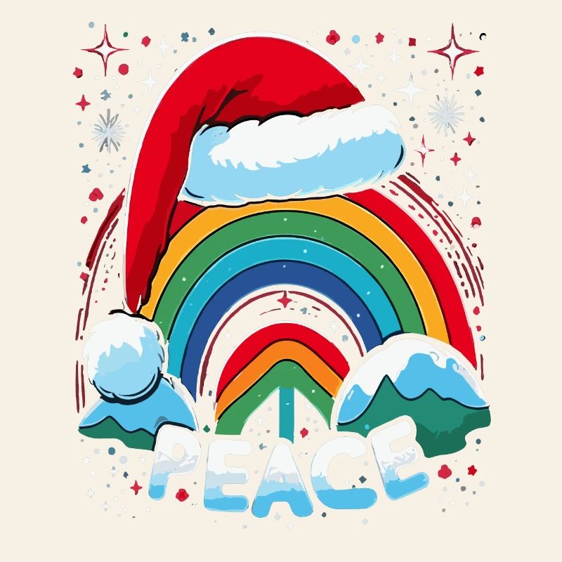 Frohe Weihnachten Regenbogen Frieden