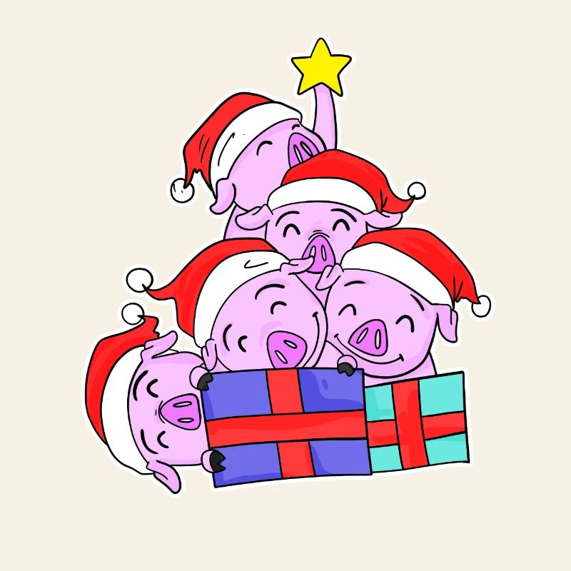 Cochon Cochons Arbre de Noël Noël