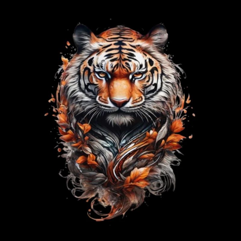 Tiger Head Style Tribal Tattoo