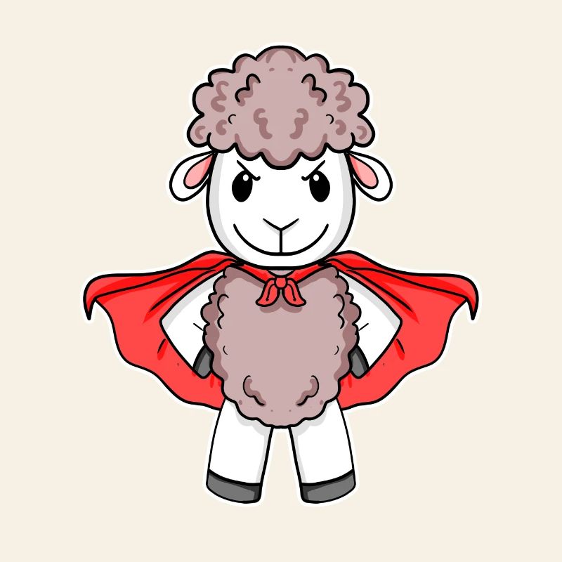 Schaf Superheld Held Motiv