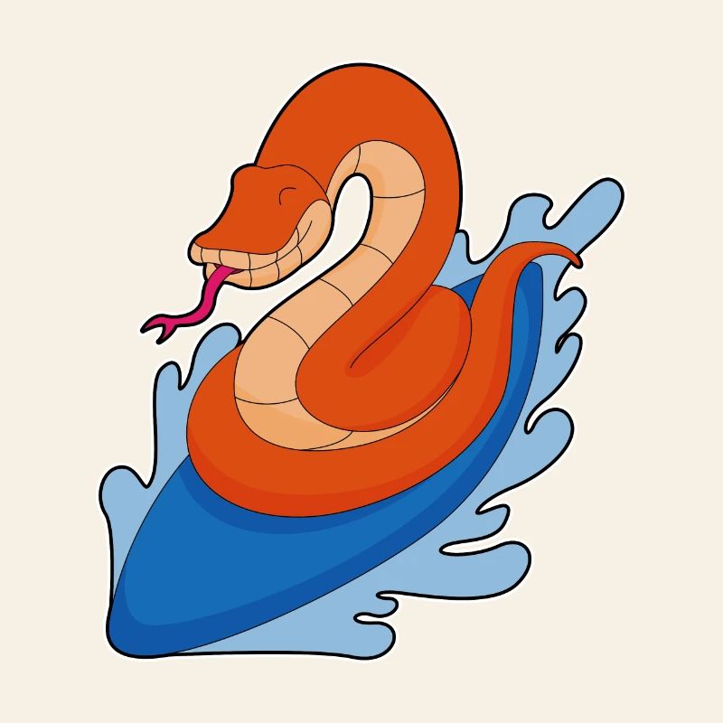 Snake Surfing Surfboard Summer