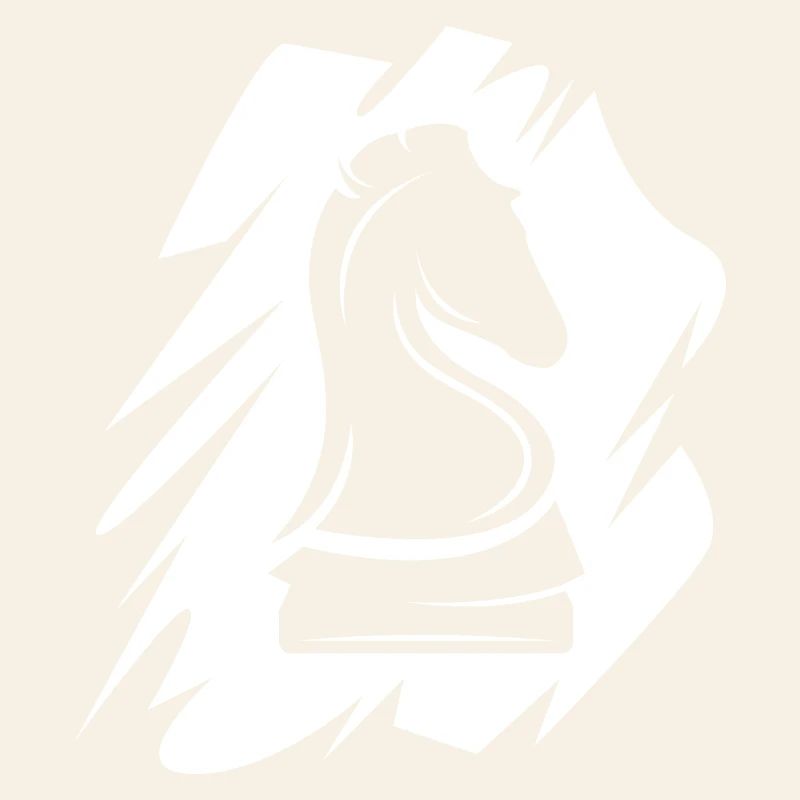 Icône de logo d’échecs coup de pinceau illustration de cheval