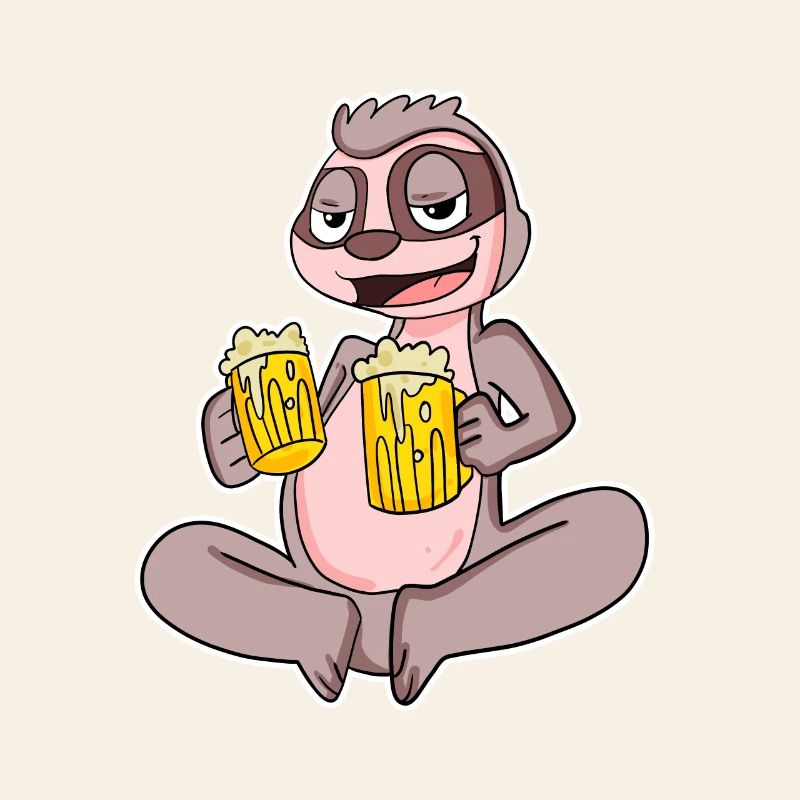 Faultier mit Bier